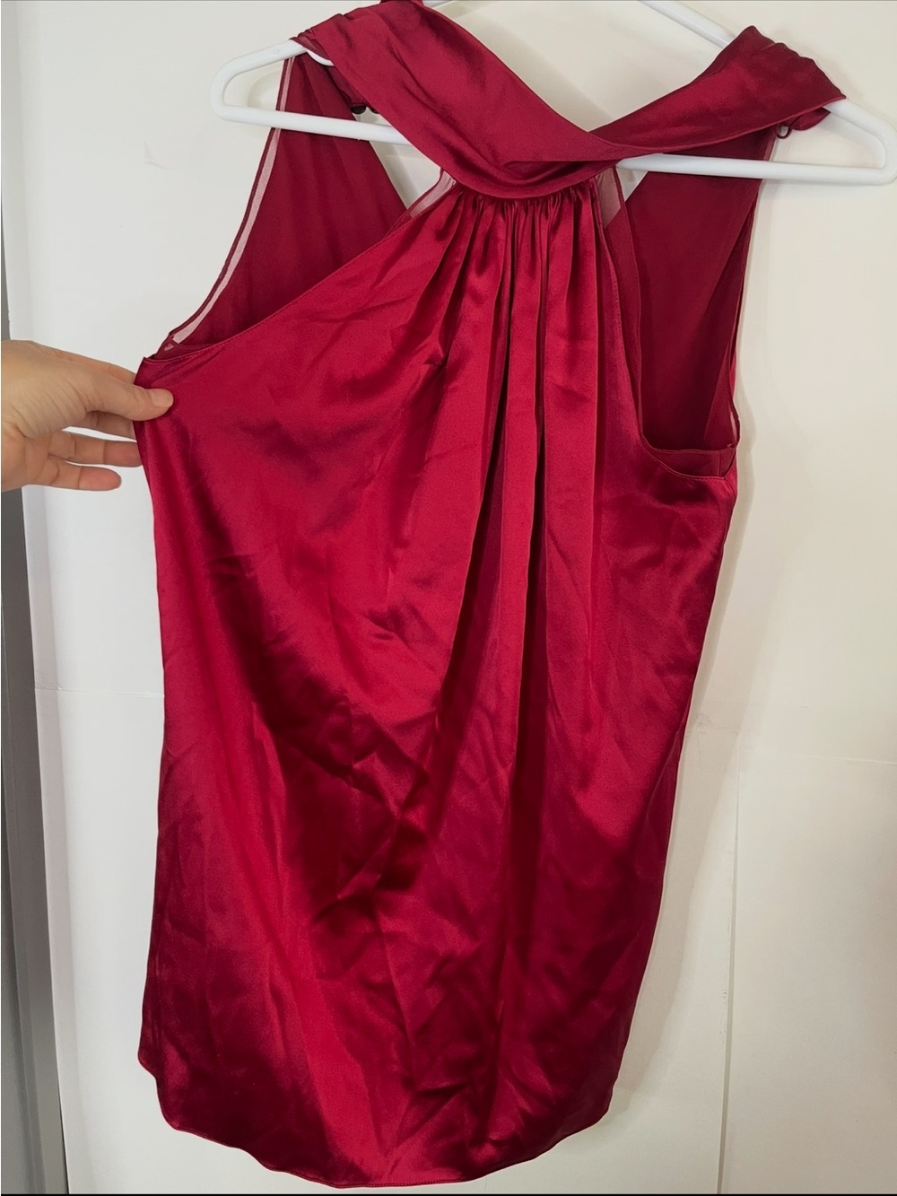 Ramy Brook Sleeveless Satin SILK  Top blouse  in Burgundy holiday luxurious XS